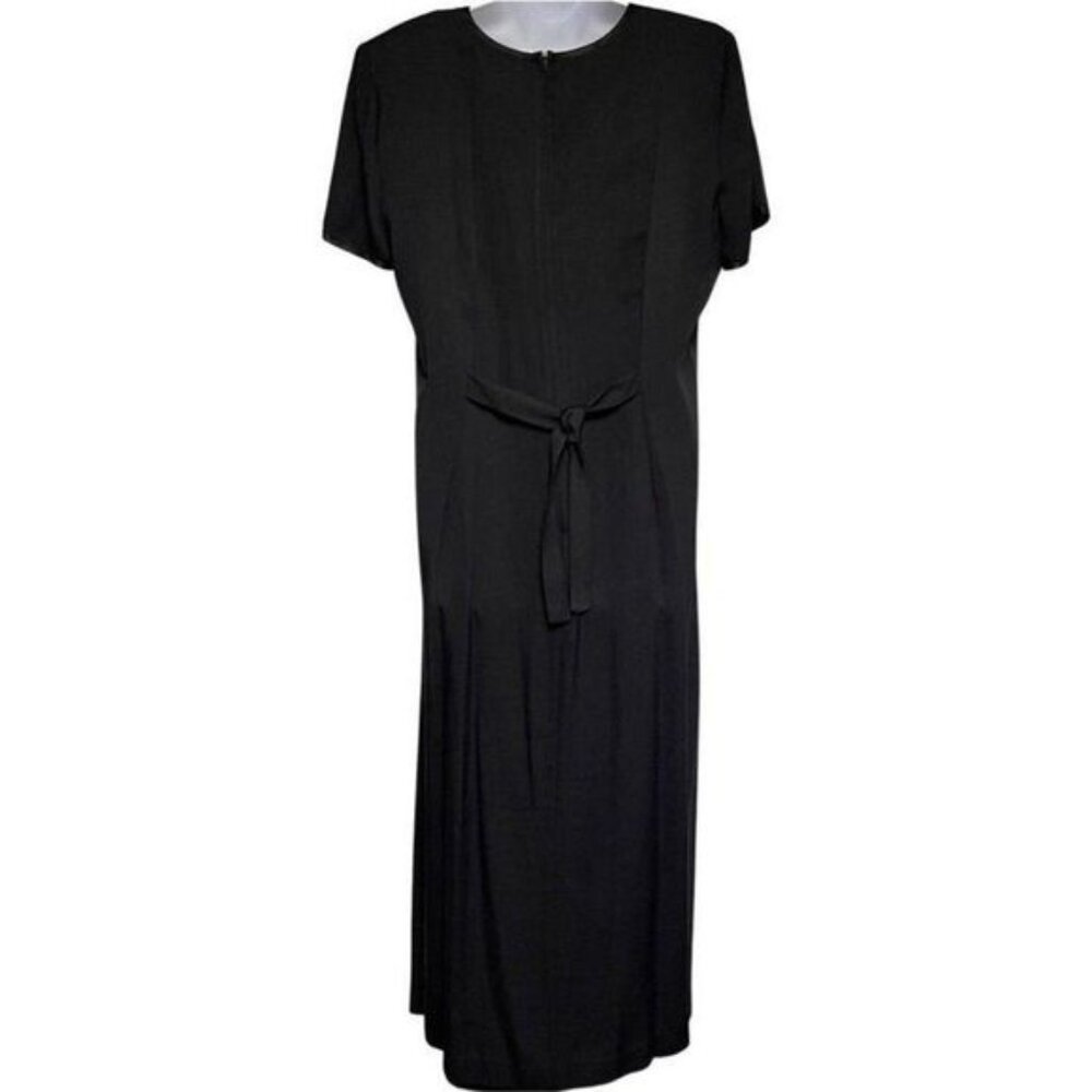 Vintage Jeffrey & Dara by Linda Hutley Maxi Dress Size 12 Short Sleeve Black - Picture 3 of 12